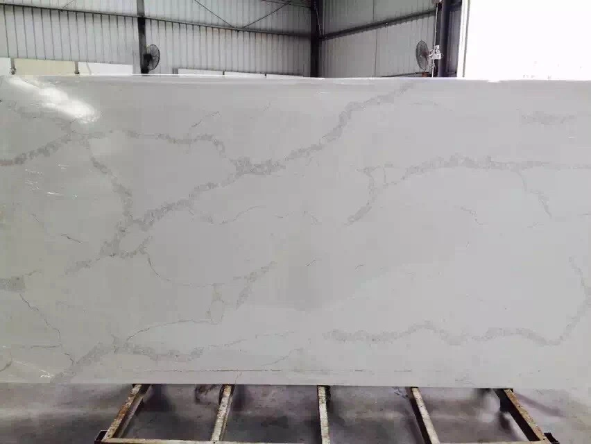 Artificial Calacatta White Quartz Stone Island Countertop Calacatta Quartz Slab Price