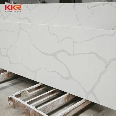 Losas de piedra de cuarzo diseñadas con piedra de cuarzo Kingkonree Carrara