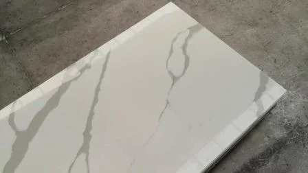 Diseño de mármol blanco de Carrara, hoja de superficie sólida de cuarzo de ingeniería artificial, losa de piedra blanca Calacatta